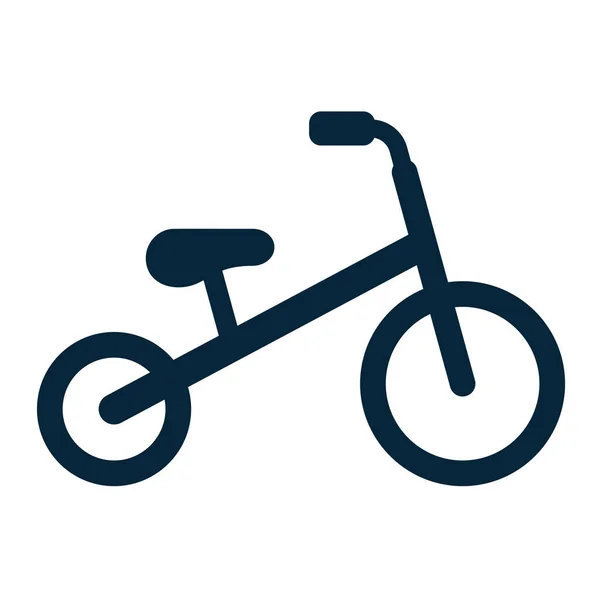 Kinderfahrrad Oder Dreirad Isoliert Auf Weißem Hintergrund Vektor Symbol Illustration — Stockvektor