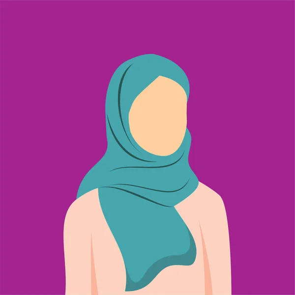 Vector Illustration Woman Hijab Posing Camera — Stock Vector