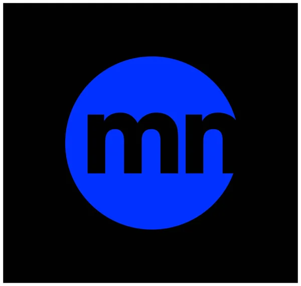 Une Illustration Simple Logo Des Lettres Dans Cercle Bleu Sur — Image vectorielle
