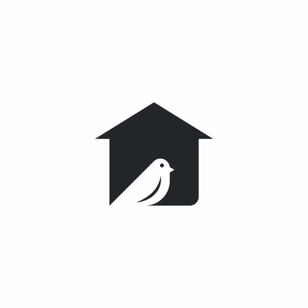 Linea Sottile Semplice Uccello Logo — Vettoriale Stock