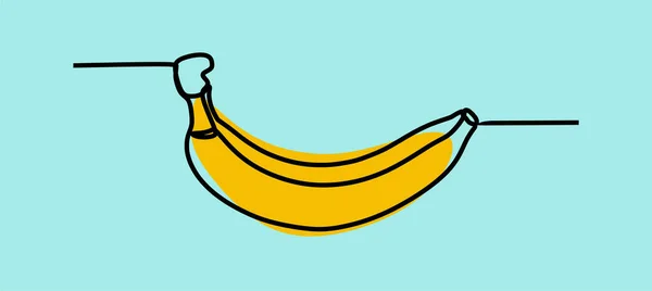 Vector Ilustración Digital Del Diseño Solo Pájaro Plátano Sobre Fondo — Vector de stock