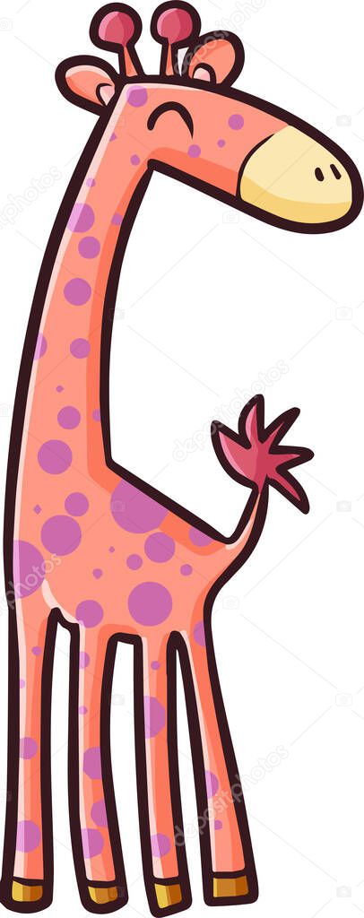 A vector of giraffe standing and smiling isolated on white background