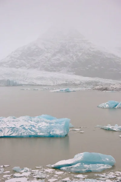 Formato Verticale Dell Iceberg Blu Sul Lago Ghiacciaio Fjallsarlon Durante — Foto Stock