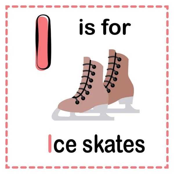 Иллюстрация Алфавиту Ice Skates Белом Фоне — стоковый вектор