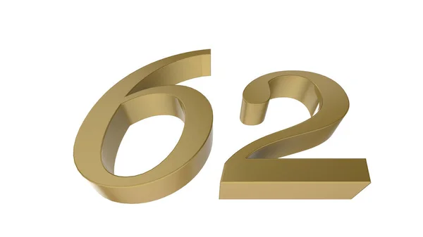 Oro Número Dígitos Metal Renderizado Ilustración —  Fotos de Stock