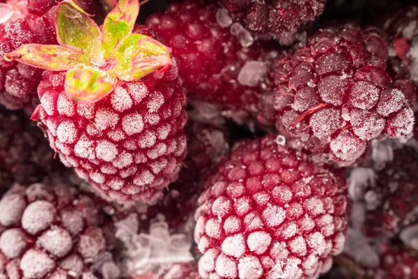 Closeup Frozen Raspberries — Stock Photo, Image