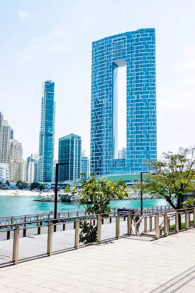 Dubai Marina Jbr Beach Bae Deki Jumeirah Resort Adresinin Dikey — Stok fotoğraf