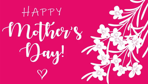 Design Typographique Happy Mothers Day Rose Blanc — Photo