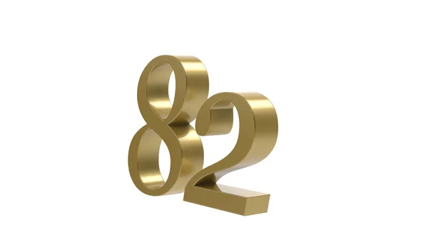 Oro Número Dígito Metal Render Ilustración — Foto de Stock