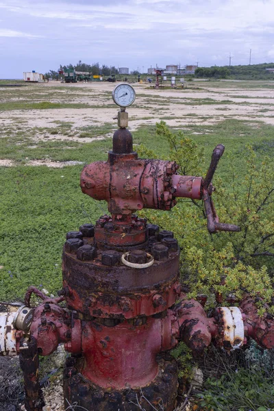 Nahaufnahme Eines Alten Manometers Einer Ölquelle Matanzas Kuba — Stockfoto