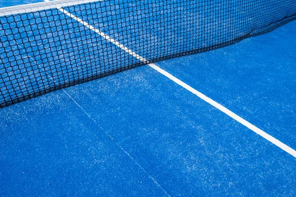 Court Paddle Tennis Bleu Vue Sur Net — Photo