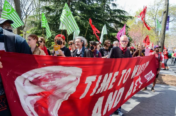 Gli Attivisti Extinction Rebellion Protestano Giustizia Climatica New York Usa — Foto Stock