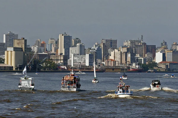 Porto Alegre Rio Grande Sul Brasil Feb 2012 Barcos Navegando —  Fotos de Stock