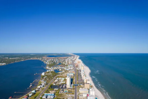 Vue Aérienne Petit Lagon Golfe Mexique Gulf Shores Alabama Spring — Photo