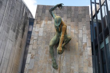 Tyne Nehri Tanrısı heykeli, Newcastle Şehir Merkezi 'nde David Wynne' den, Newcastle on Tyne, İngiltere