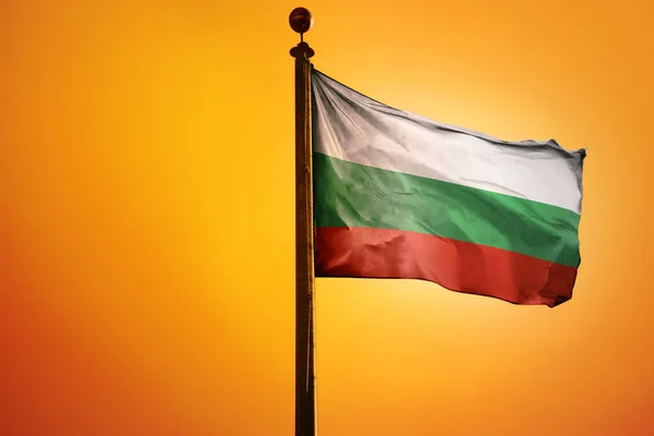 Digital Illustration Flag Bulgaria Waving Bright Yellow Sky — Stock Photo, Image