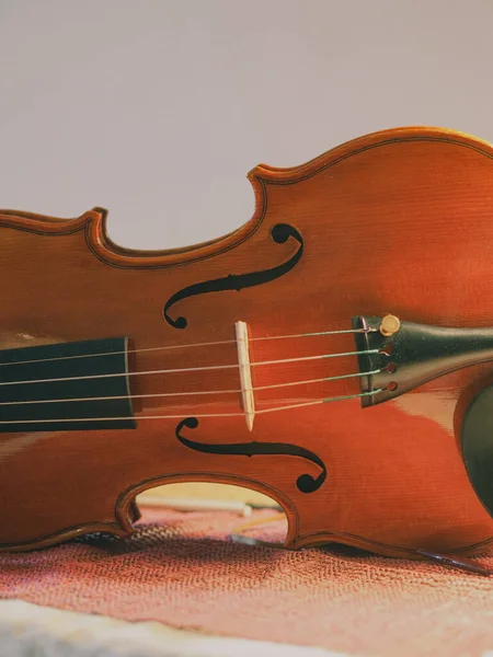 Clássico Violino Modelo Instrumento Artesanal — Fotografia de Stock