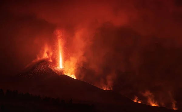 Una Hermosa Vista Volcán Llamas Isla Palma España —  Fotos de Stock