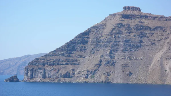Die Scaros Klippe Der Caldera Den Imerovigli Auf Santorin — Stockfoto