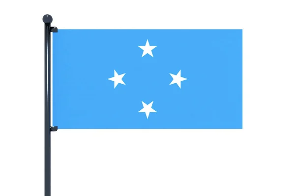 Ilustrace Vlajky Mikronésie Izolované Bílém Pozadí — Stock fotografie