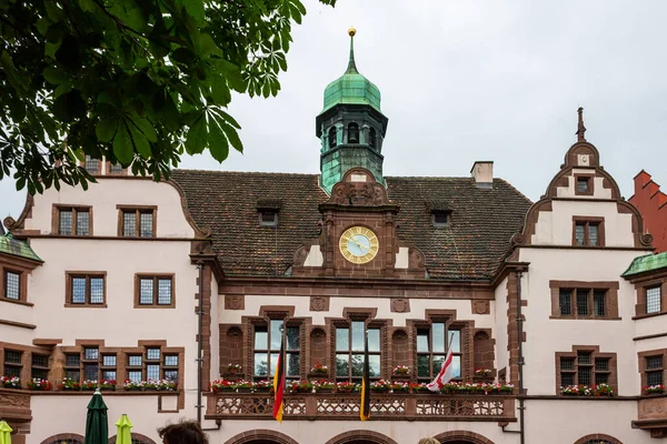 Neues Rathaus Mayor House Historical Building Downtown Freiburg Germany — Stock Photo, Image