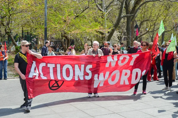 Activists Extinction Rebellion Protesting Climate Justice New York City Usa — Stock Photo, Image