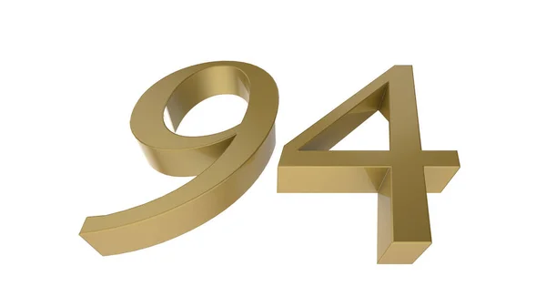 Número Ouro Dígito Metal Renderização Ilustração — Fotografia de Stock