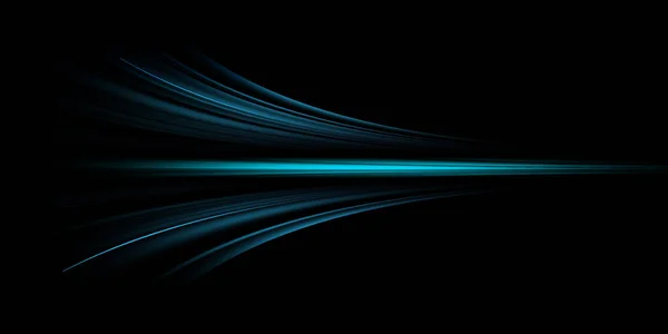 Schöne Abstrakte Blaue Lichtspuren Dunkeln Bewegungsunschärfeeffekt — Stockfoto