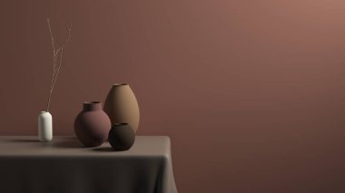 Masadaki dekoratif vazo.