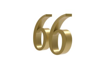 altın numara 66 basamaklı metal 3D resimleme