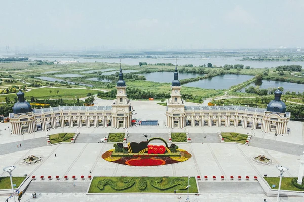 Una Vista Aérea Del Harbin Music Park Por Mañana — Foto de Stock