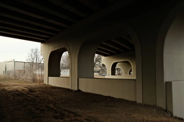 Blick Auf Den Weg Unter Einer Brücke Saint Paul Minnesota — Stockfoto