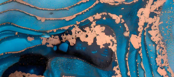Telón Fondo Lujo Con Textura Mármol Azul Detalles Dorados — Foto de Stock