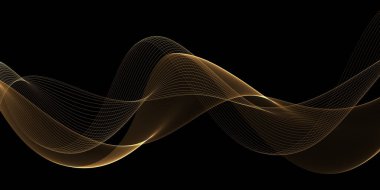 Güzel Soyut Altın Dalgalar Arkaplanı. Şablon Tasarımı