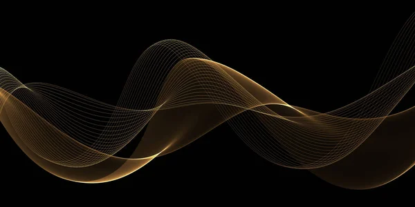 Beautiful Abstract Golden Waves Background Template Design — Stock Photo, Image