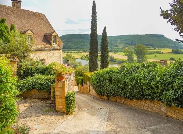 Une Vue Sur Paysage Magnifique Dans Village Français Pittoresque Périgord — Photo