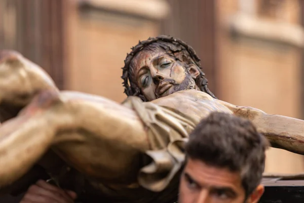 Procession Christ Des Enfants Pour Première Fois Madrid Merci Prêtre — Photo