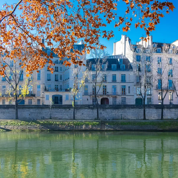 Παρίσι Ile Saint Louis Όμορφα Σπίτια Quai Anjou — Φωτογραφία Αρχείου