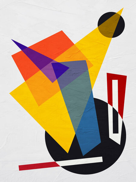 Abstract art of geometric shapes with colorful texture, modern art and tendency, perfect for decoration.