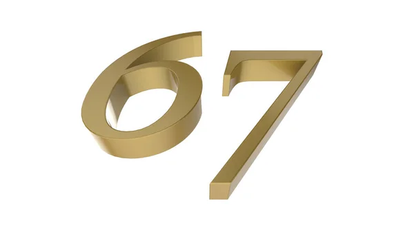 Número Oro Dígito Metal Representación Ilustración —  Fotos de Stock