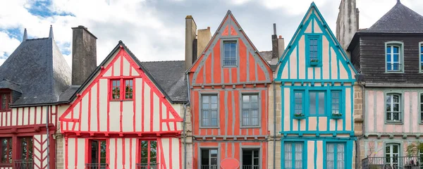 Vannes Schöne Stadt Der Bretagne Alte Fachwerkhäuser Bunte Fassaden — Stockfoto