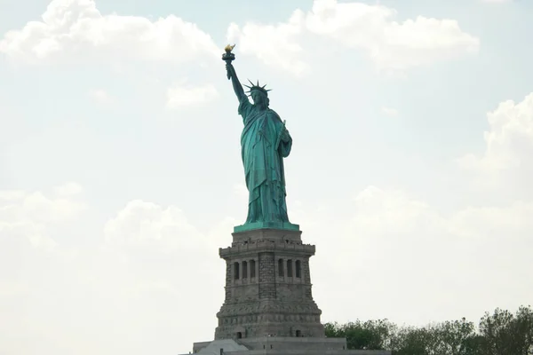 Éminente Statue Liberté Sur Ellis Island New York Aux États — Photo