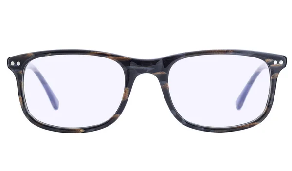 Nahaufnahme Einer Optischen Brille Auf Weißem Hintergrund — Stockfoto