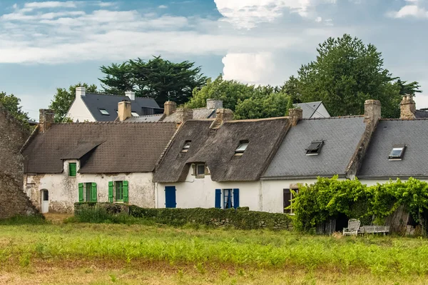 Βρετάνη Ile Aux Moines Νησί Στον Κόλπο Morbihan Thatched Εξοχικό — Φωτογραφία Αρχείου