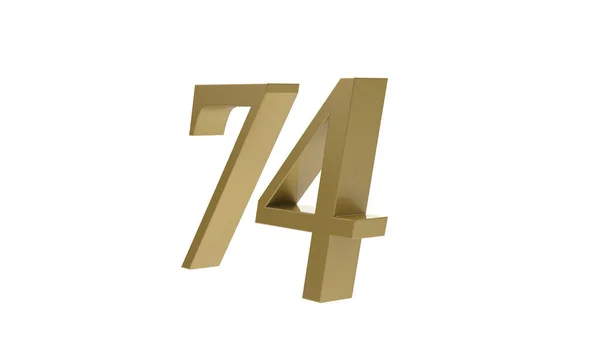 Oro Número Dígitos Metal Renderizado Ilustración — Foto de Stock