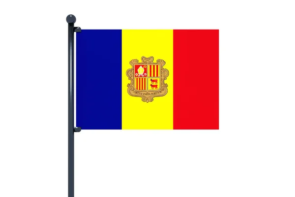 Una Ilustración Bandera Andorra Aislada Sobre Fondo Blanco — Foto de Stock