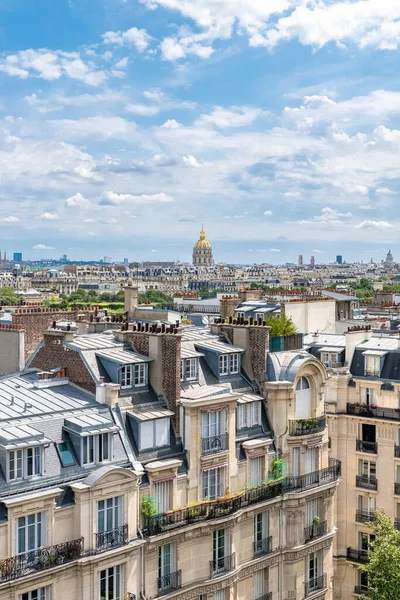 Paris Vue Aérienne Ville Avec Dôme Des Invalides Arrière Plan — Photo