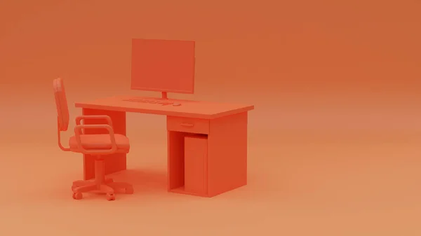 Una Representación Escritorio Oficina Naranja — Foto de Stock