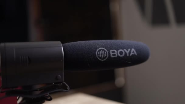 Microfono Con Fucile Boya Dmr7 Uno Studio — Video Stock