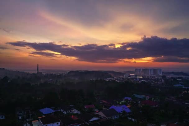 Ένα Timelapse Ενός Γραφικού Ηλιοβασιλέματος Πάνω Από Johor Bahru Μαλαισία — Αρχείο Βίντεο